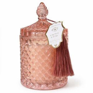 Pink Glass Candle with Lid